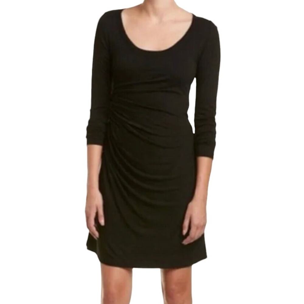 A.L.C. Long Sleeve Ruched Mini Dress Black S